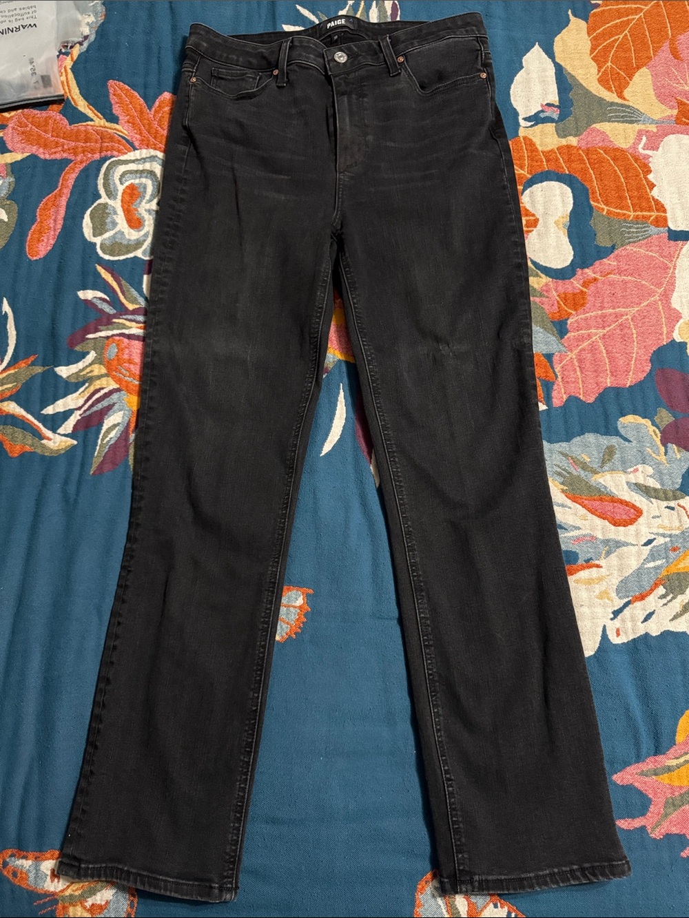 PAIGE Straight Leg Black Jeans